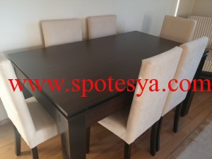 ikinci el 6 kişilik dikdörtgen yemek masası